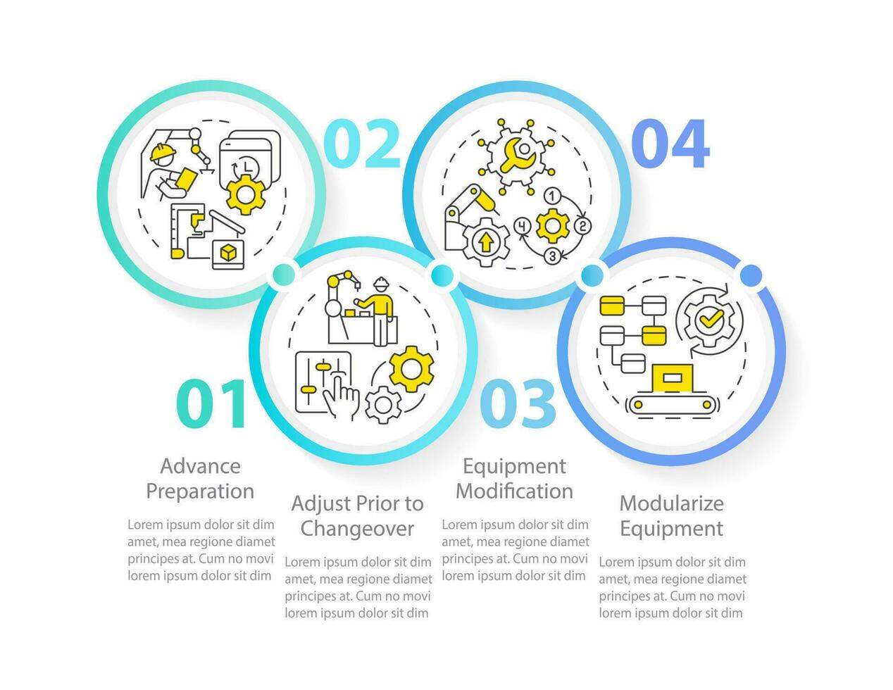 converter interno elementos para dentro externo círculo infográfico modelo. dados visualização com 4 passos. editável Linha do tempo informação gráfico. fluxo de trabalho disposição com linha ícones vetor