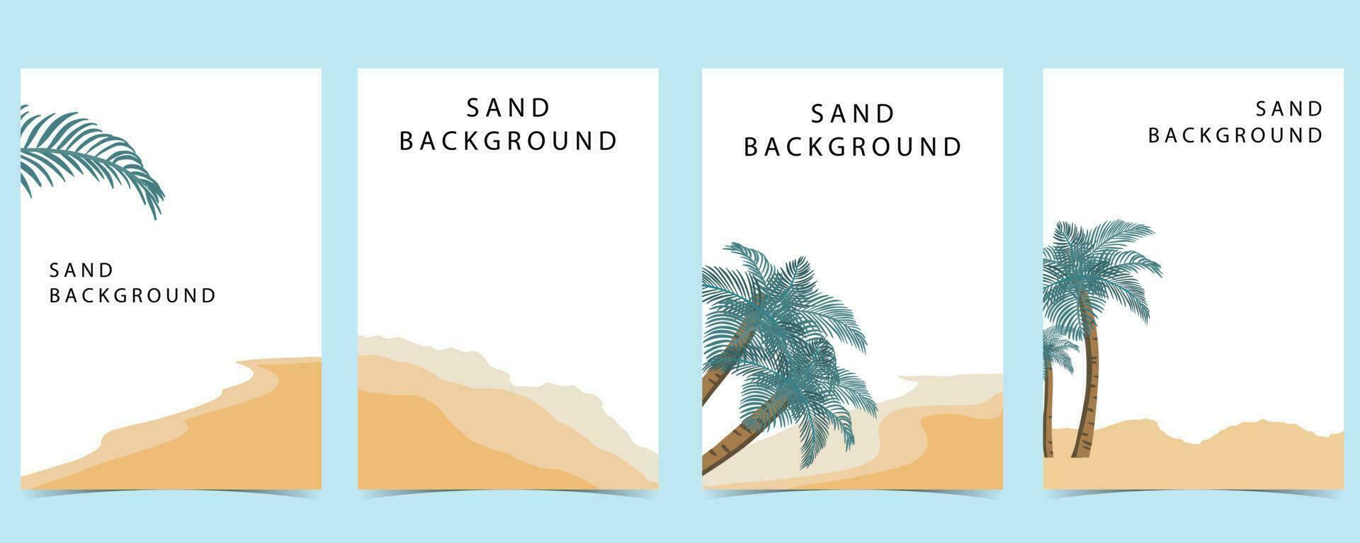 de praia cartão postal com sol, mar e céu em branco fundo vetor