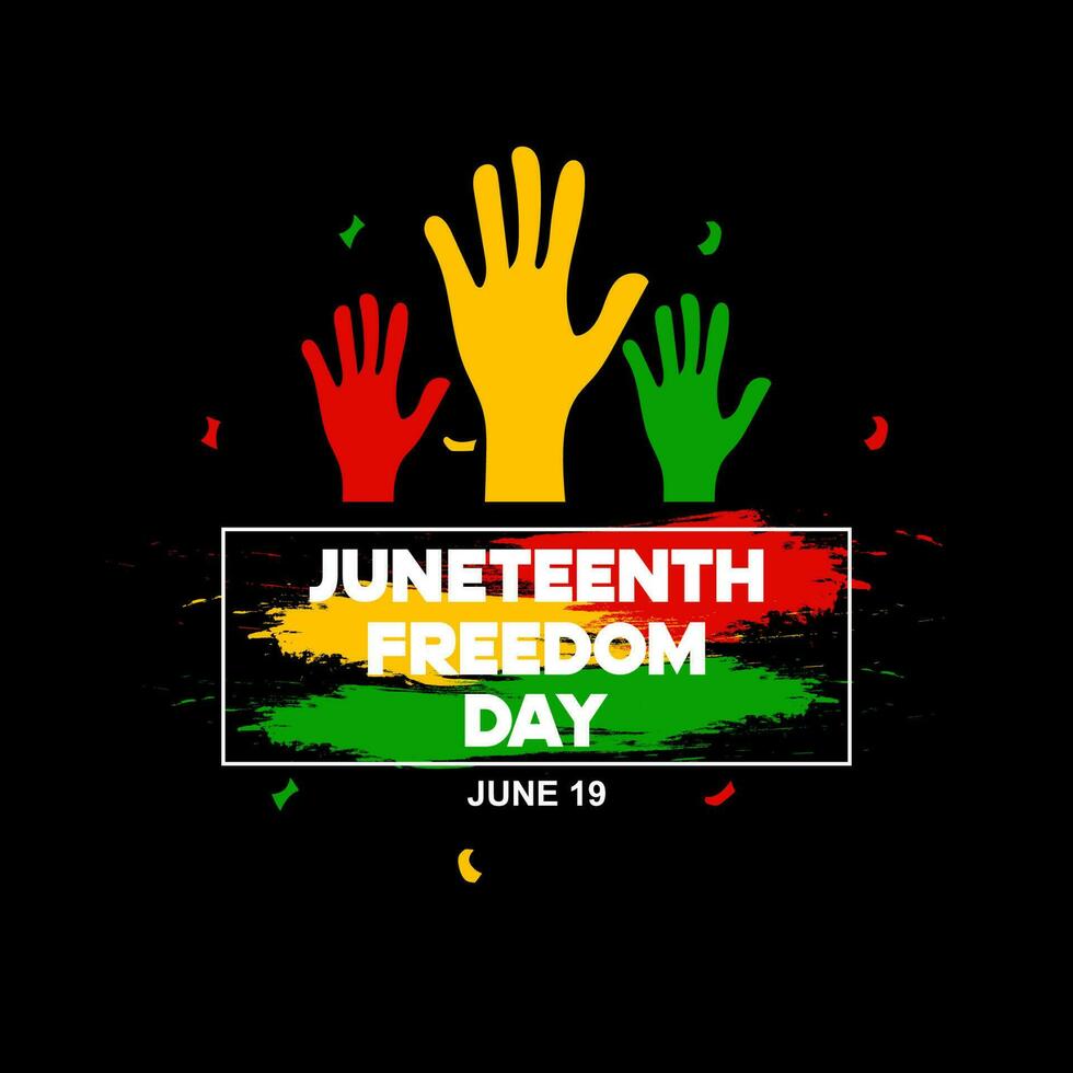 décimo primeiro liberdade dia, a anual feriado dentro América em Junho 19, décimo primeiro liberdade dia. Projeto com textura escova pintura vetor