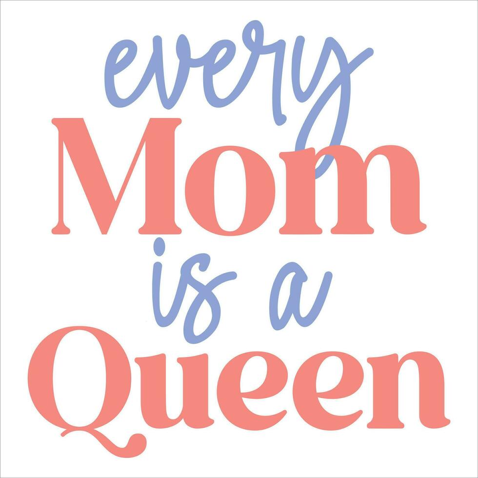 cada mãe é uma rainha. mãe dia retro tipografia camiseta Projeto vetor