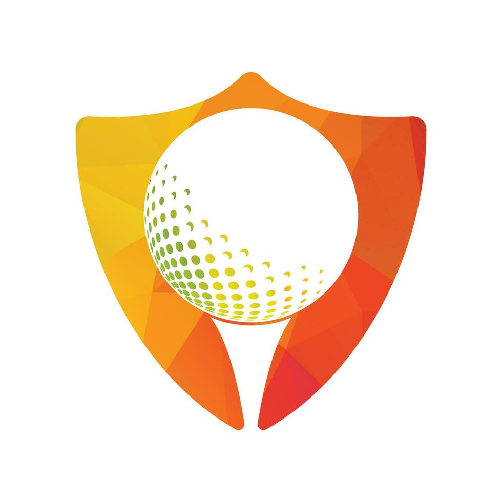 logotipo de golfe com elementos de design de bola. pode ser usado para empresas de equipamentos de golfe. vetor