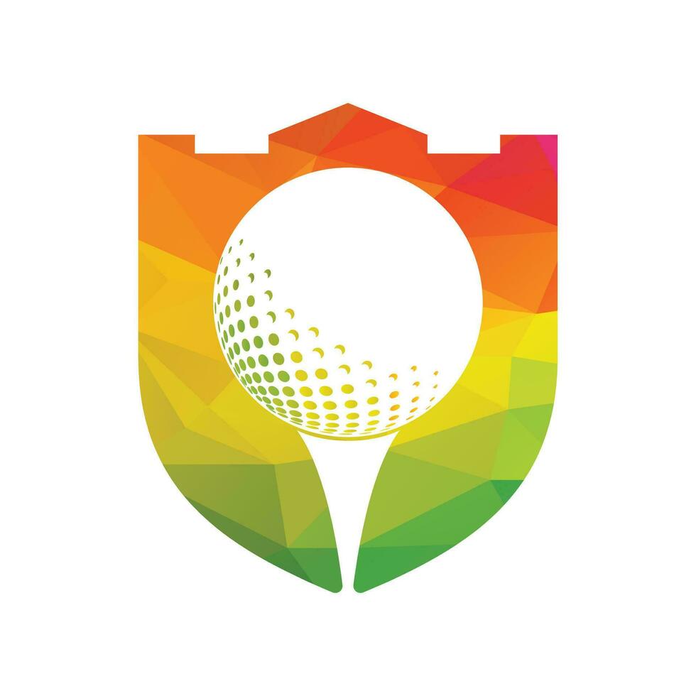 logotipo de golfe com elementos de design de bola. pode ser usado para empresas de equipamentos de golfe. vetor