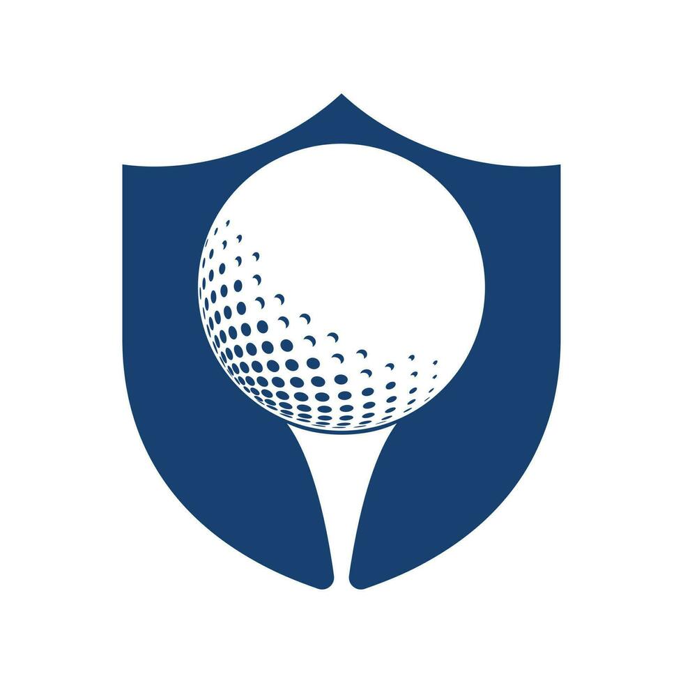 logotipo de golfe com elementos de design de bola. pode ser usado para empresas de equipamentos de golfe. vetor