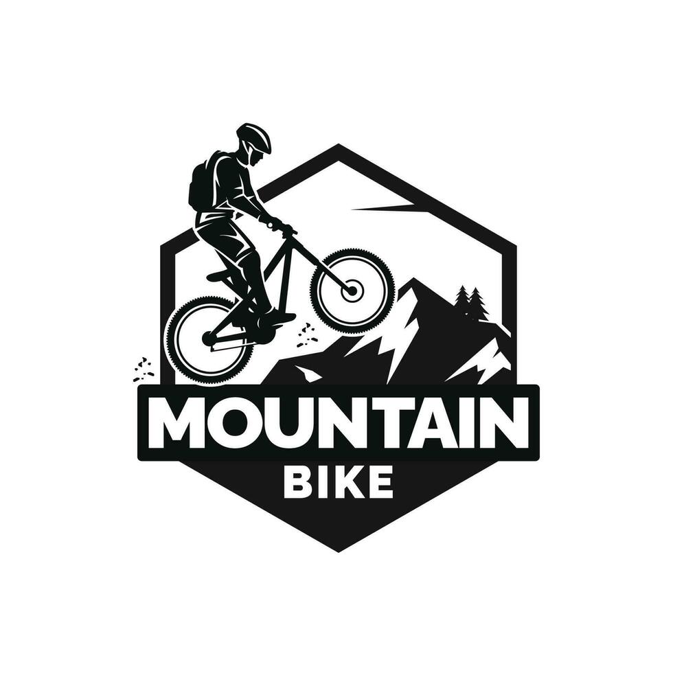 vetor de design de logotipo de bicicleta de montanha