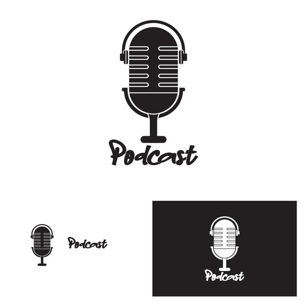 modelo de ilustração de design de ícone de vetor de podcast