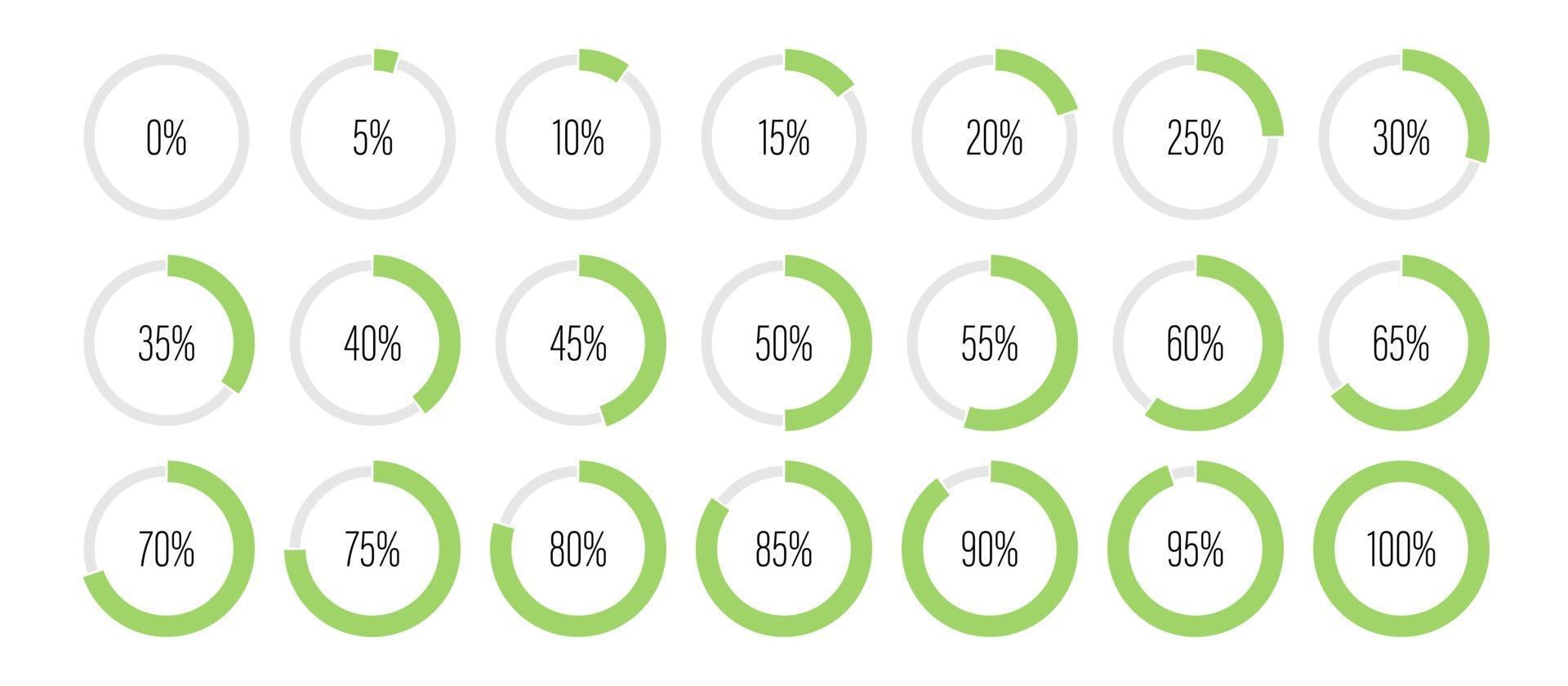 conjunto de diagramas de porcentagem do círculo vetor