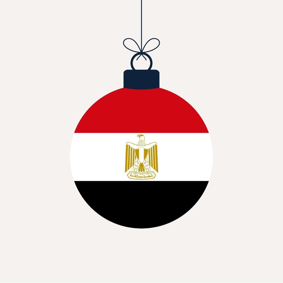 bola de Natal com bandeira do Egito. ilustração do vetor de cartão de  felicitações. bola de feliz natal com bandeira isolada no fundo branco  2379730 Vetor no Vecteezy