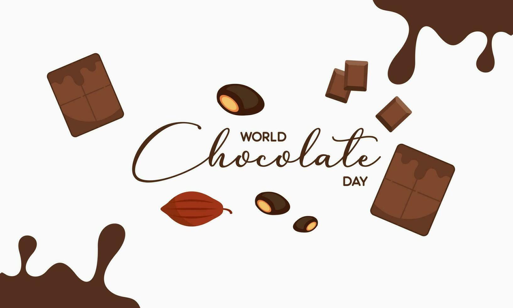 feliz mundo chocolate dia ilustração com chocolate logotipo vetor