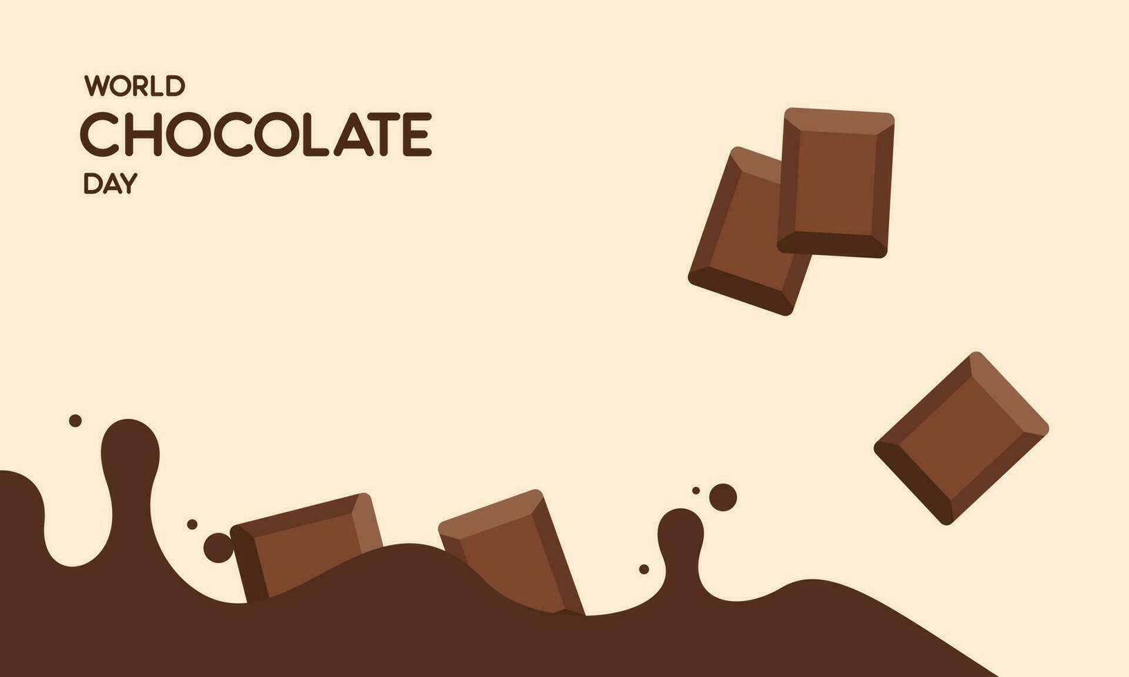 feliz mundo chocolate dia ilustração com chocolate logotipo vetor