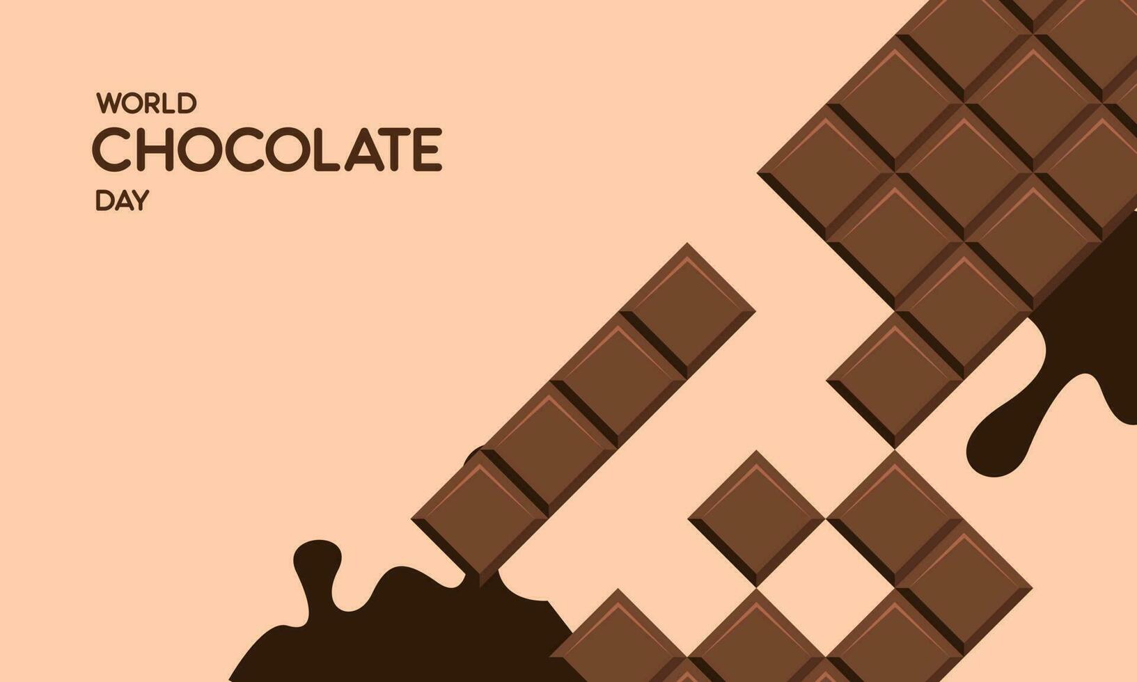 feliz mundo chocolate dia ilustração com chocolate logotipo vetor