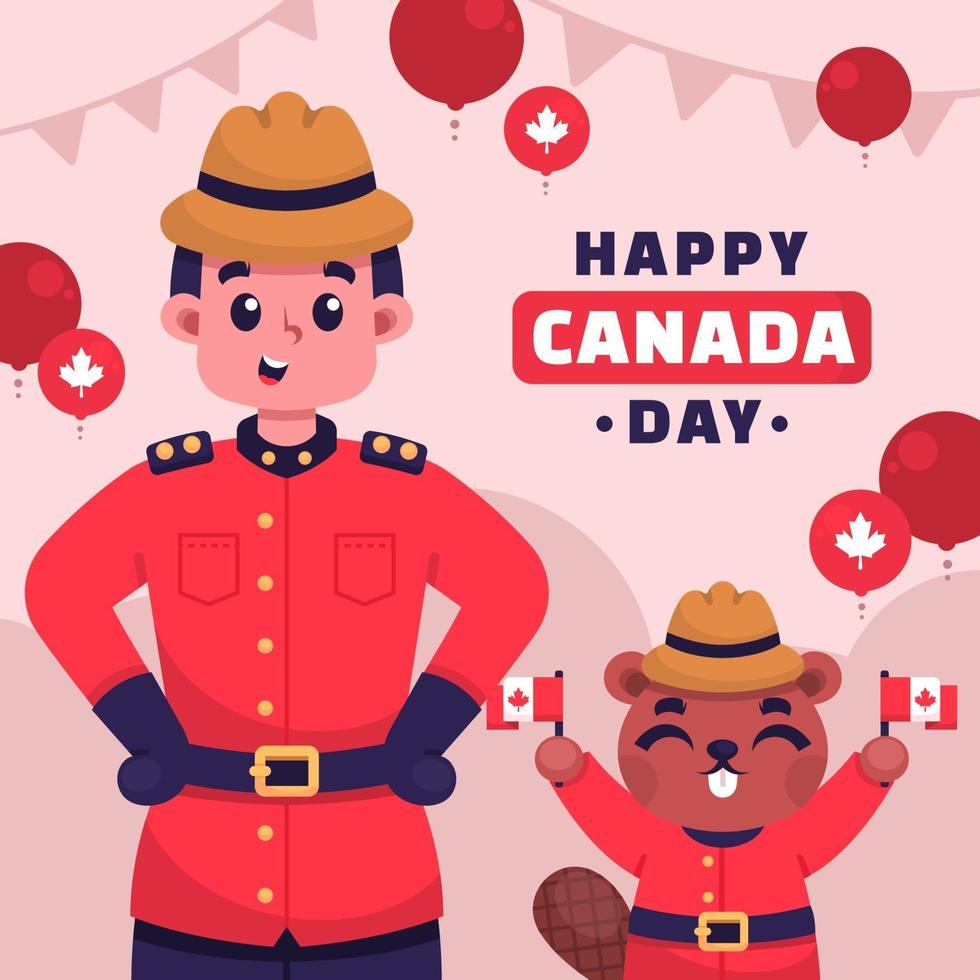 conceito de feliz dia canadense vetor