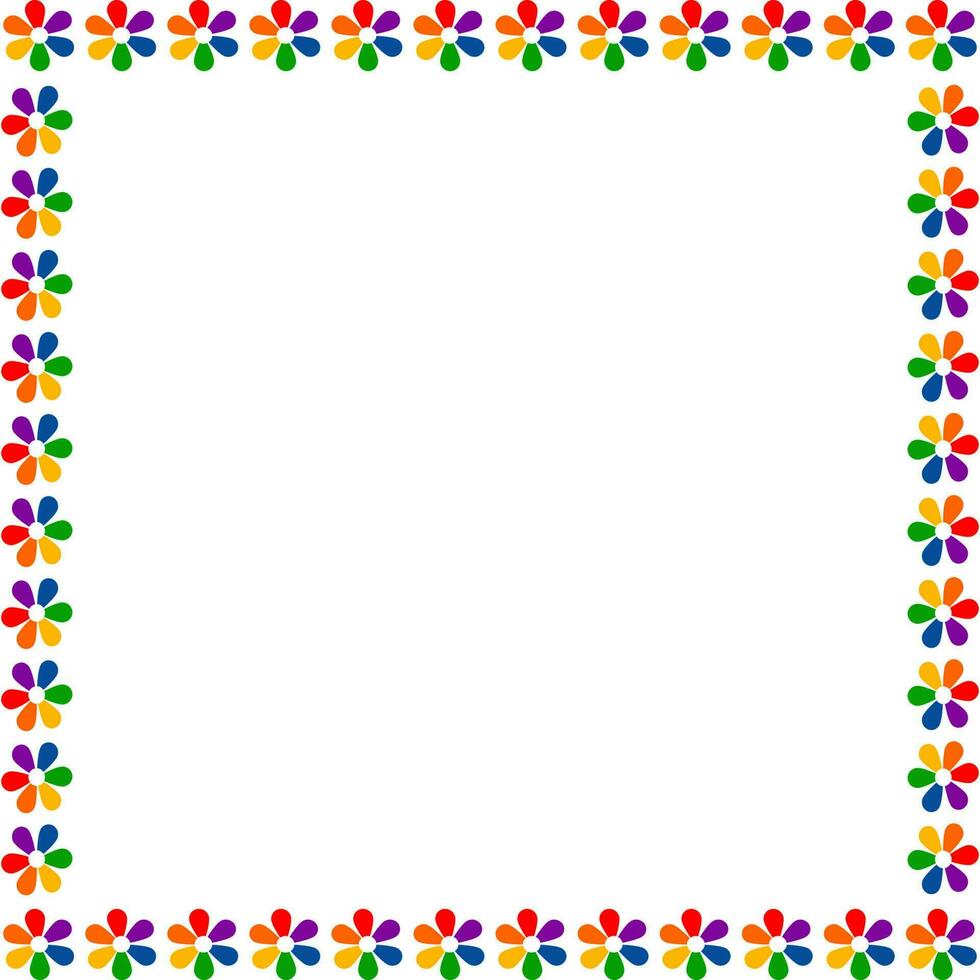 colorida flores círculo quadro, Armação vetor