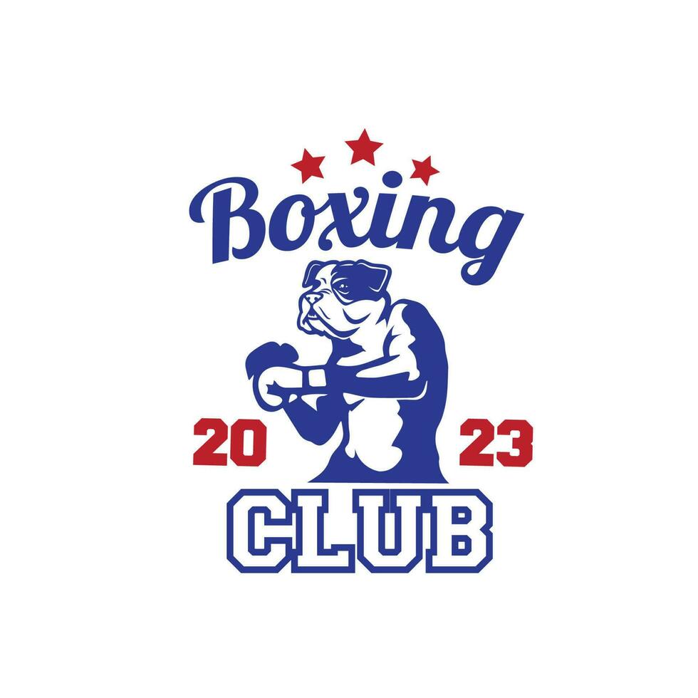 Projeto logotipo cachorro mascote boxe vetor