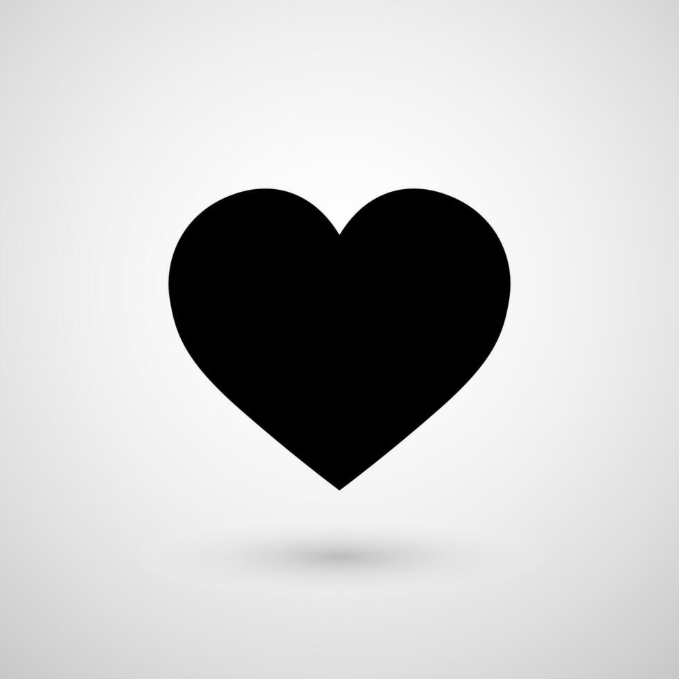 coração plano ícone. amor símbolo isolado em cinzento fundo. vetor ilustração