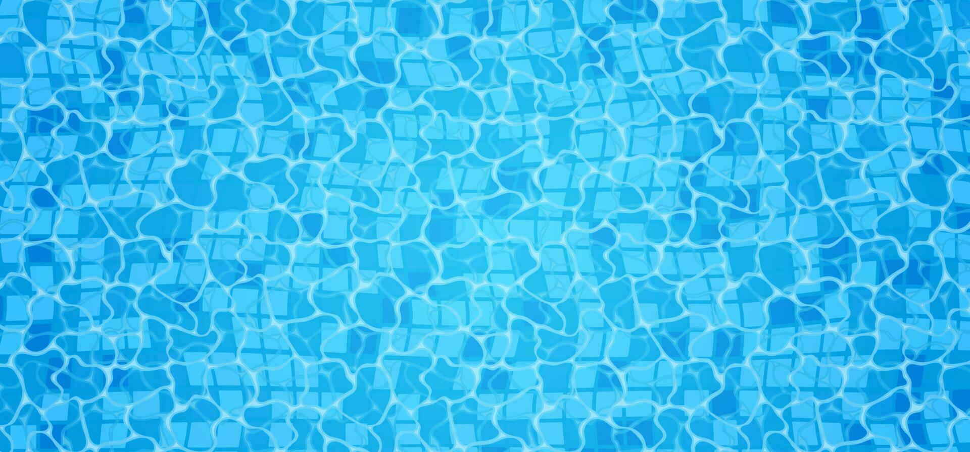 natação piscina inferior cáusticos ondulação e fluxo com ondas fundo. desatado azul ondulações padronizar. vetor ilustração