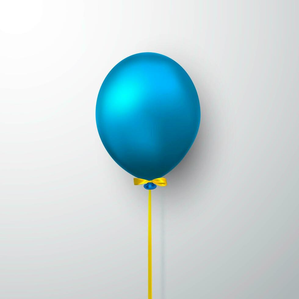realista azul balão com sombra. brilho hélio balão para casamento, aniversário, festas. festival decoração. vetor ilustração