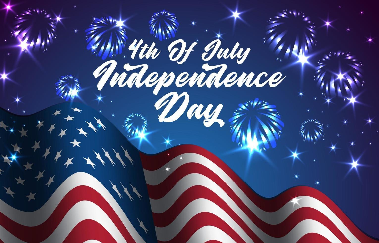 ilustração da bandeira americana para comemorar o dia da independência vetor