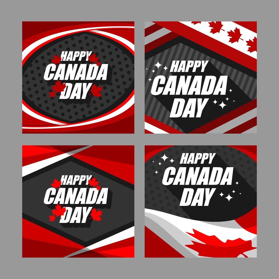 coleção de design de cartão feliz dia canadense vetor