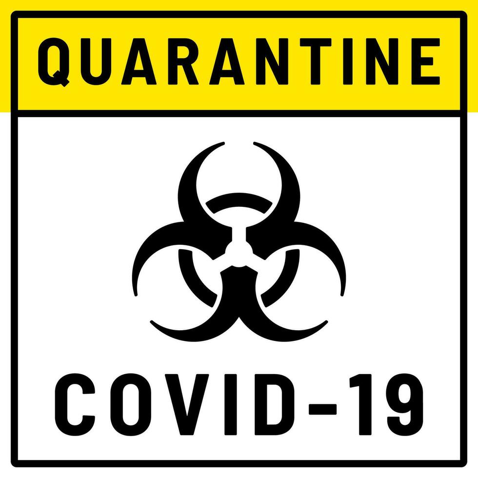 risco biológico placa em branco fundo. conceito do epidemia vírus e quarentena. coronavírus COVID-19, 2019-nkov conceito. vetor ilustração