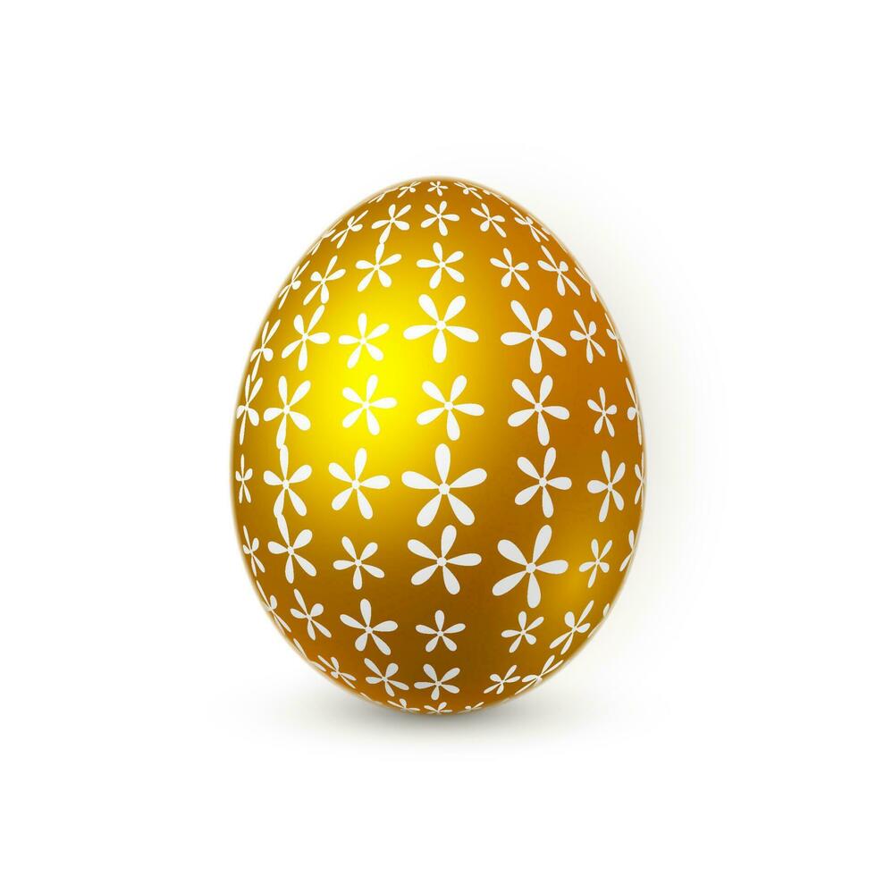 dourado Páscoa ovo em branco fundo. Páscoa ovo para seu Projeto. vetor ilustração