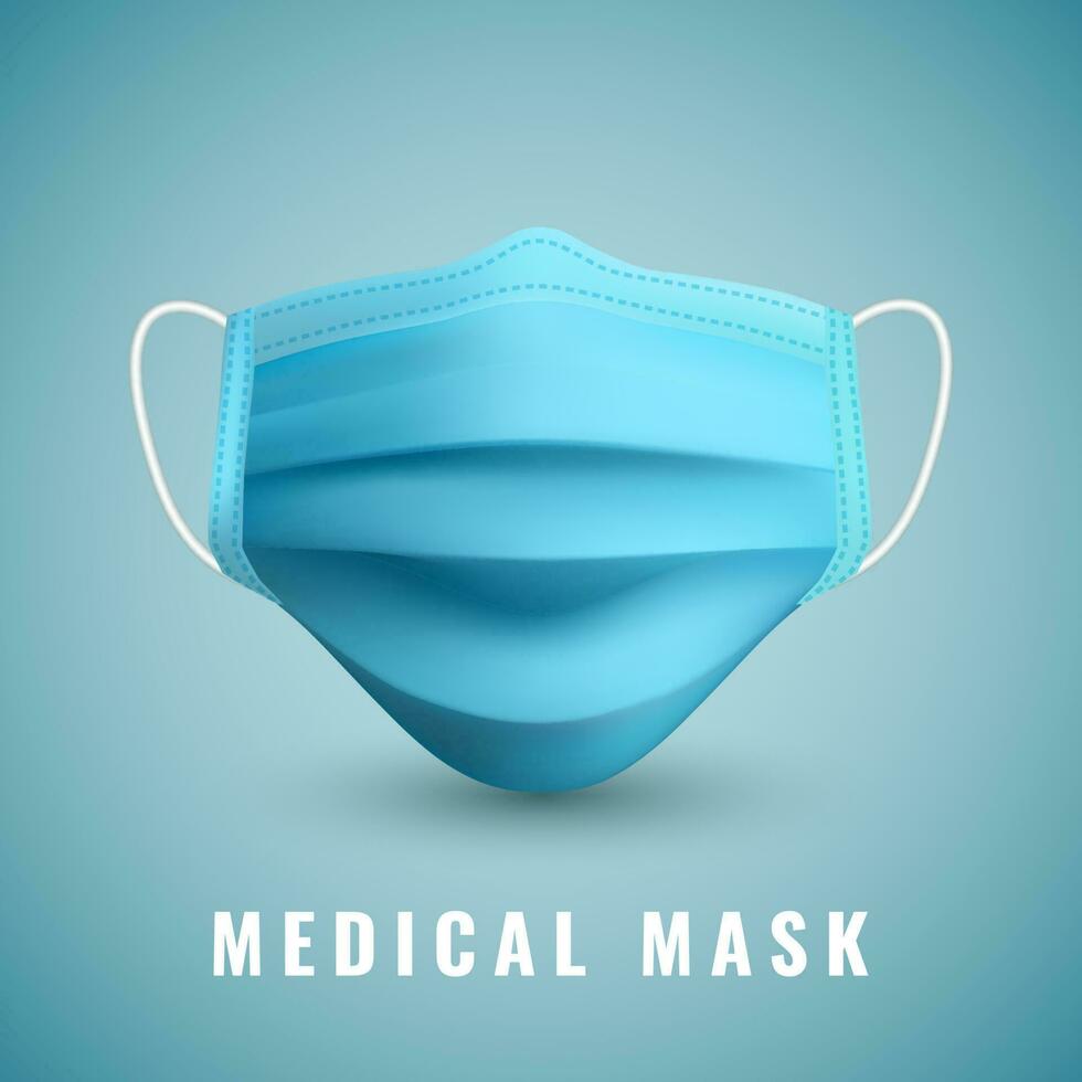 realista médico face mascarar. detalhes 3d médico mascarar. vetor ilustração