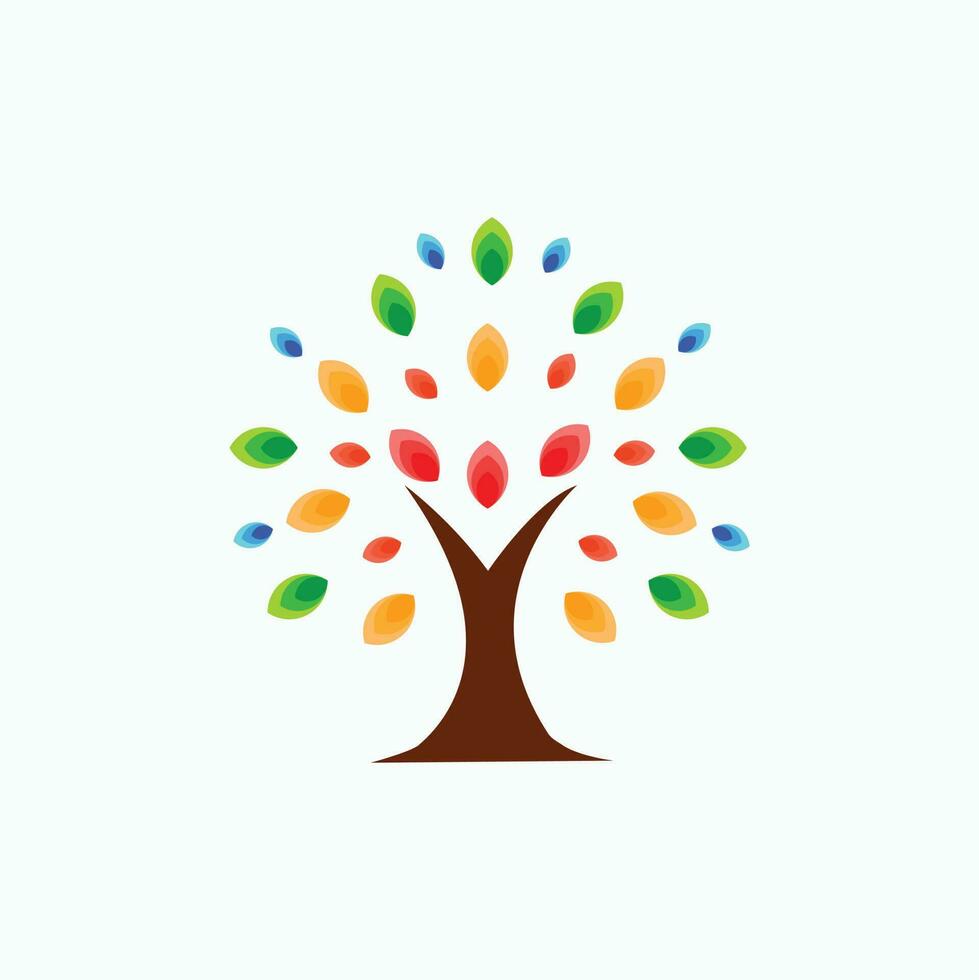 logotipo da árvore colorida vetor