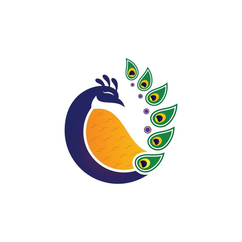 fofa pavão logotipo vetor