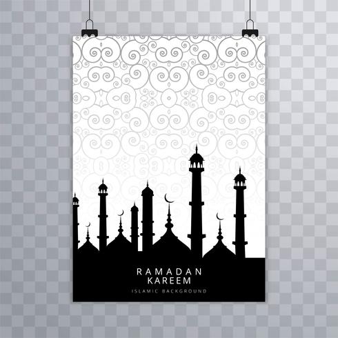 Modern Eid Mubarak islâmica folheto vetor cartão