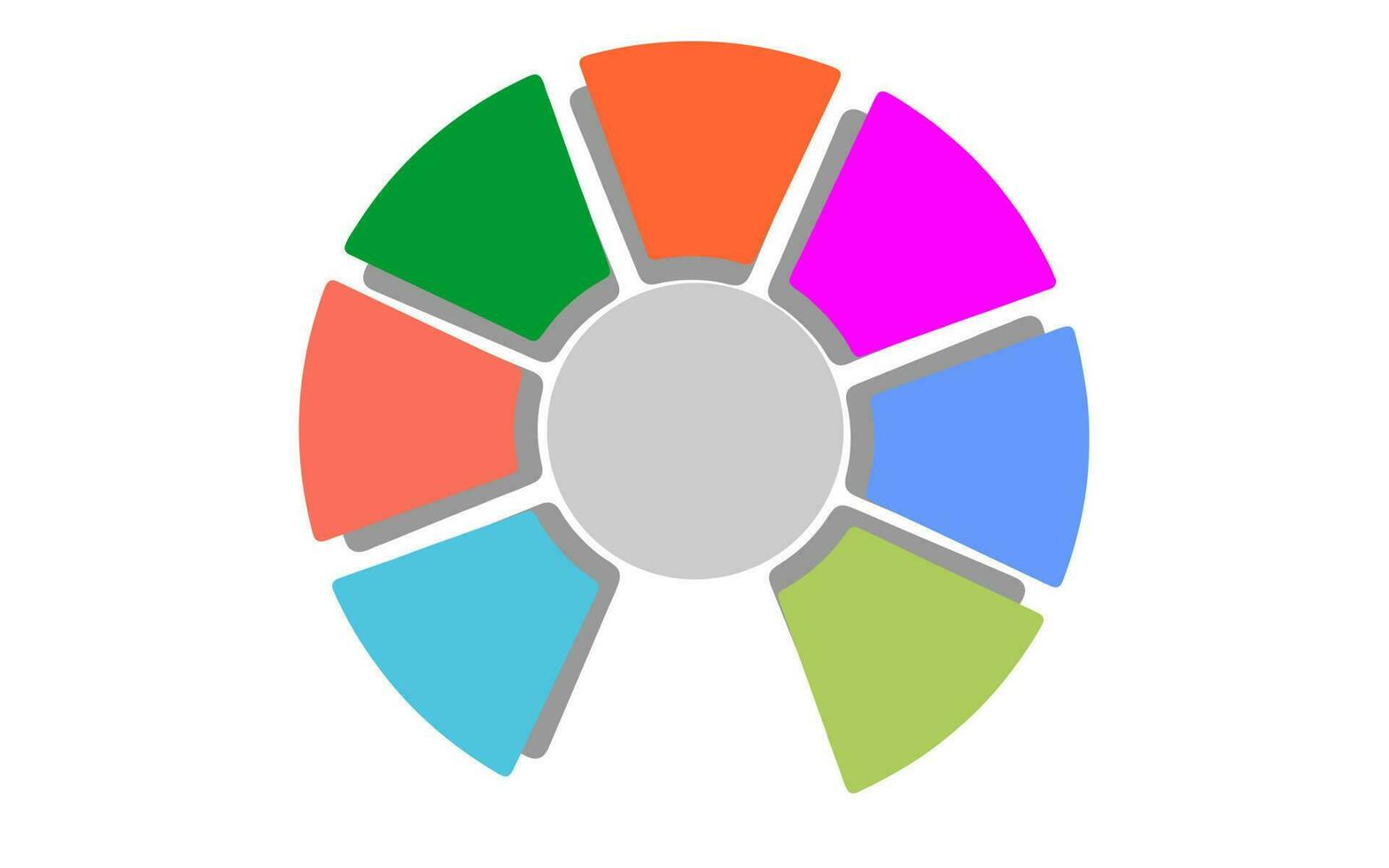 círculo gráfico de seguimento modelo. social trabalho em rede infográfico, infográfico modelo para negócios. passos moderno mapa mental diagrama com círculos e tema títulos, apresentação vetor infográfico