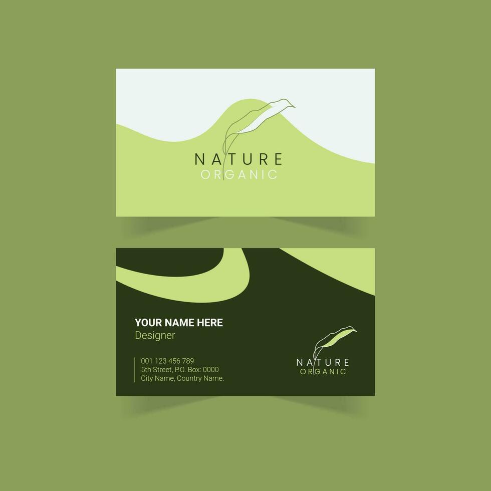 melhor qualidade natural folha logotipo com o negócio cartão. Prêmio qualidade, vegano, verde vida, orgânico produtos visitando cartão. vetor