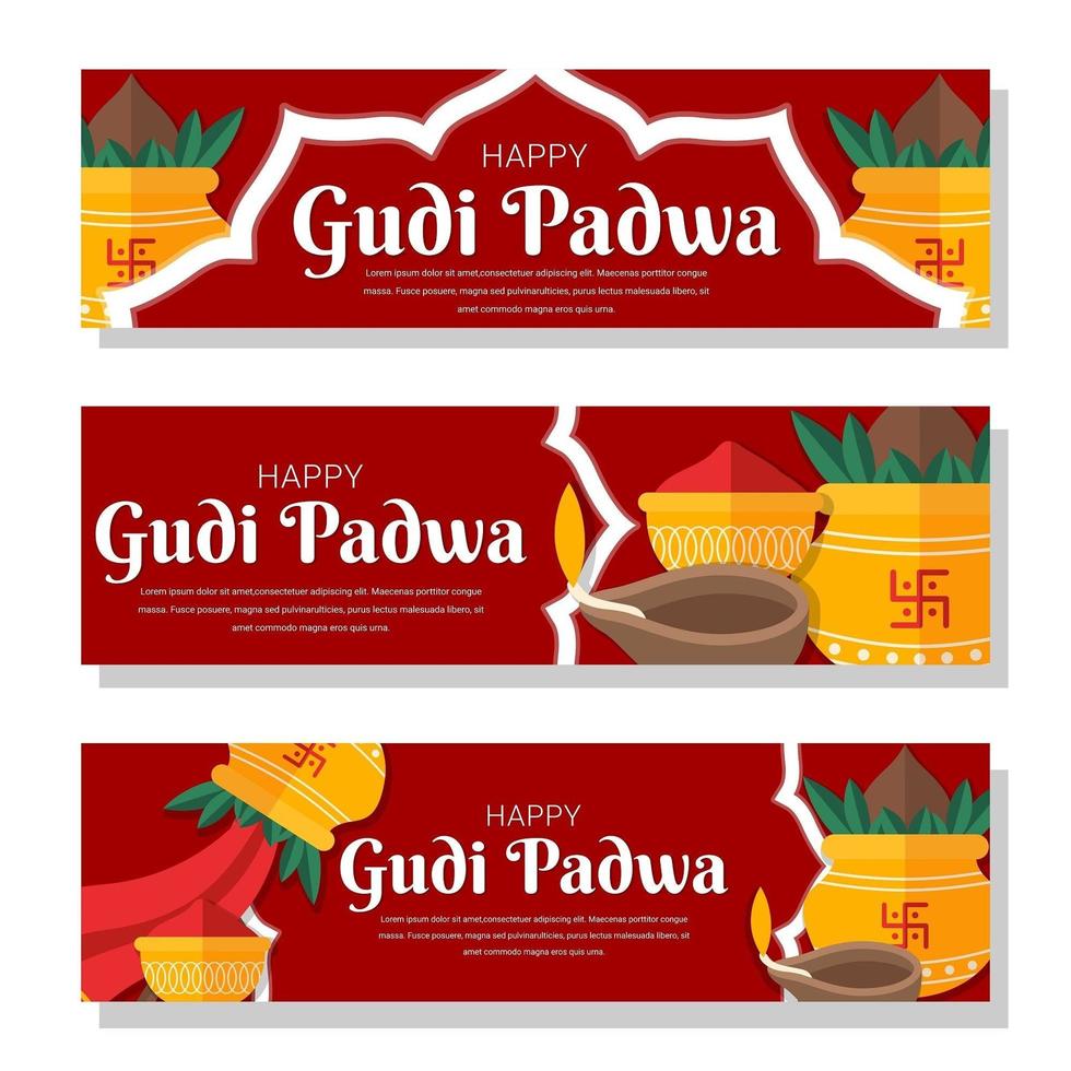 banner de celebração de gudi padwa vetor