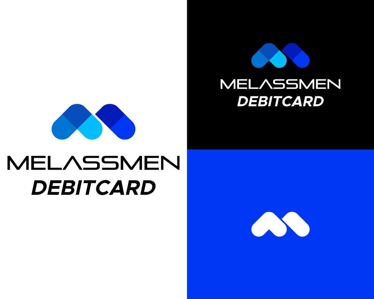 uma azul e Preto logotipo para MasterCard débito cartão vetor