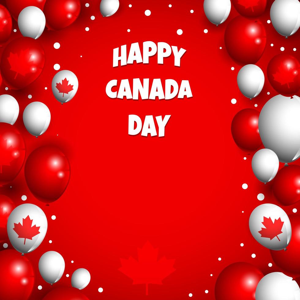 feliz dia canadense com fundo de balões vetor