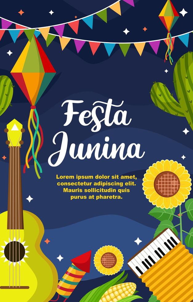 ilustração fofa festa junina vetor