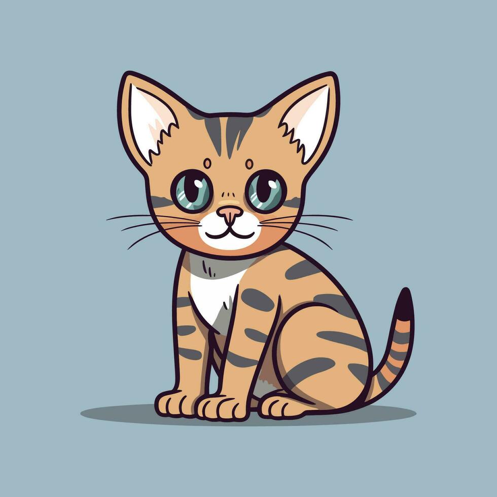 fofa gato desenho animado gatinha Miau gatinho ilustração vetor