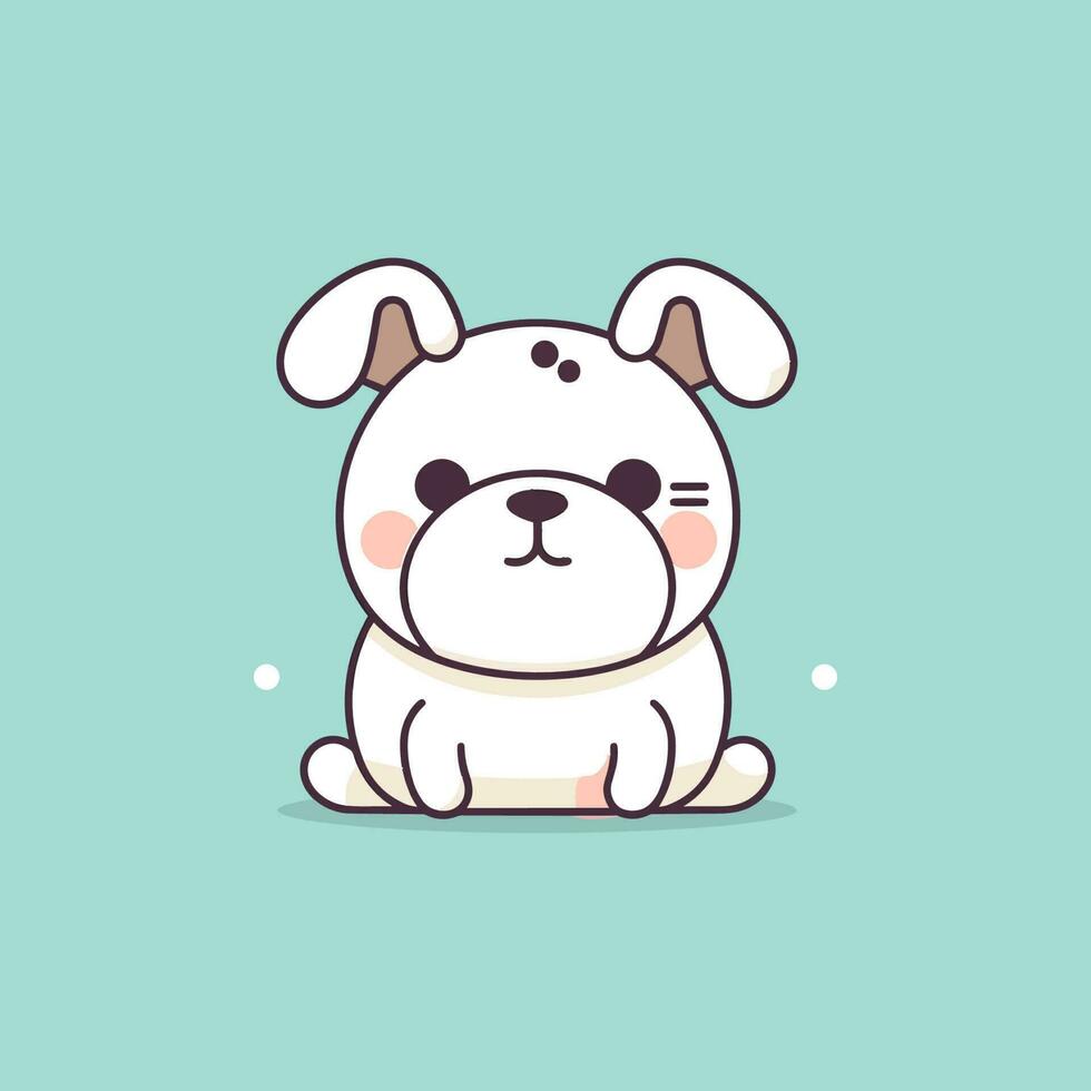 fofa kawaii buldogue desenho animado cachorrinho cachorro ilustração vetor