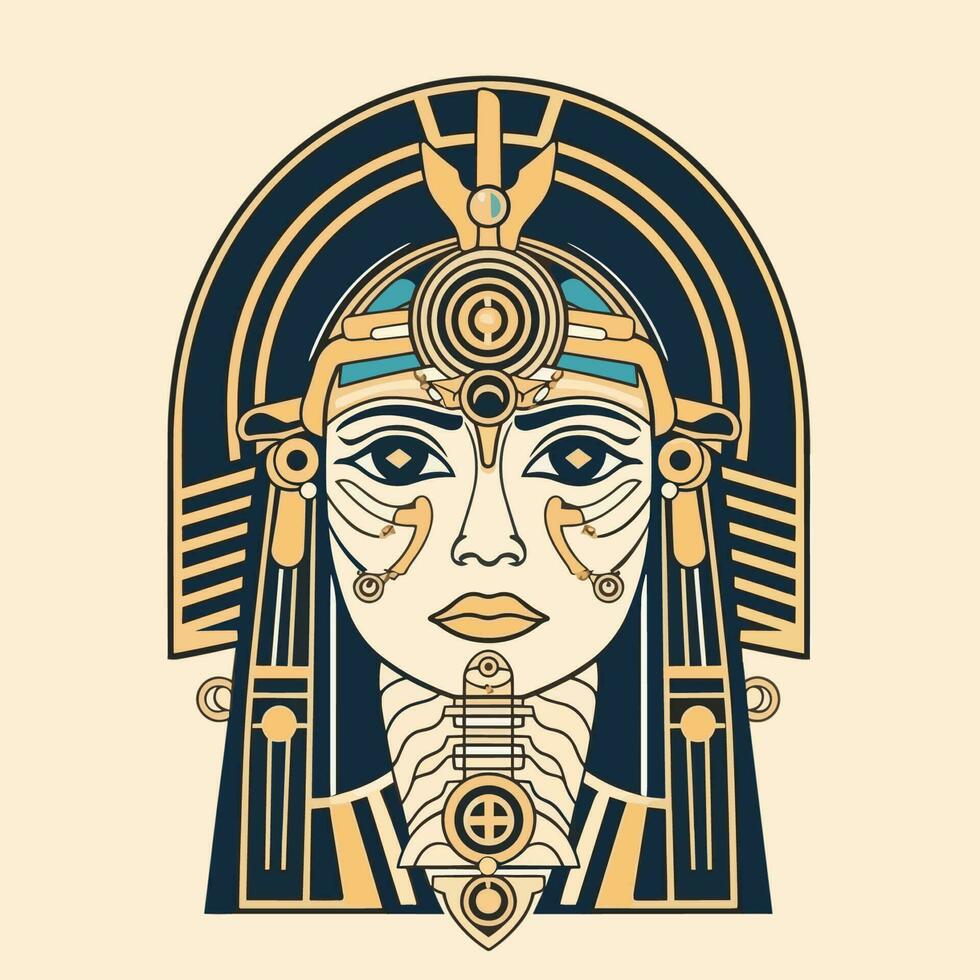 Cleópatra desenhado à mão logotipo Projeto ilustração vetor