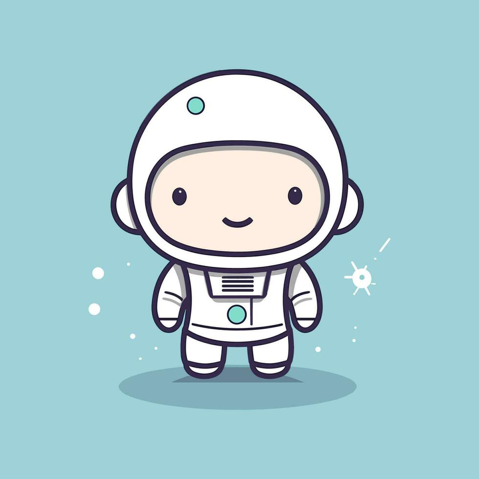 fofa mascote astronauta desenho animado astronauta ilustração vetor