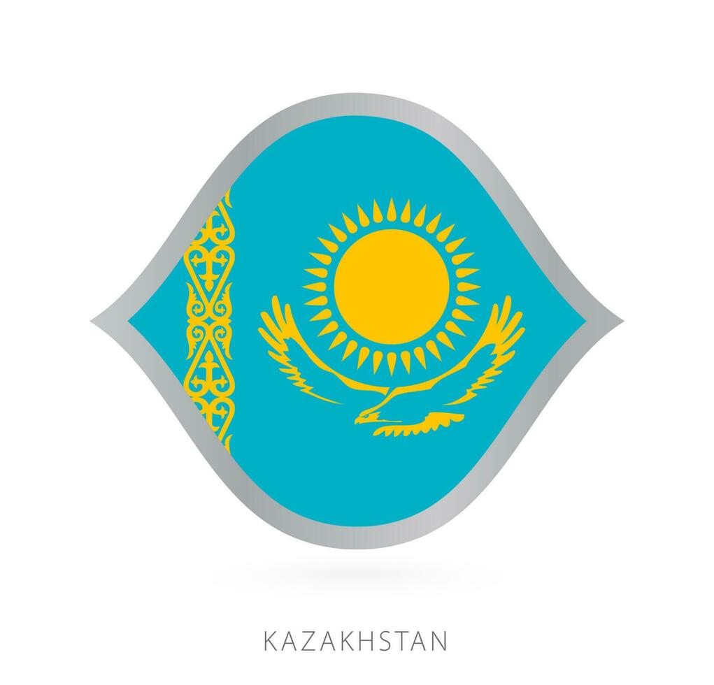 Cazaquistão nacional equipe bandeira dentro estilo para internacional basquetebol competições. vetor