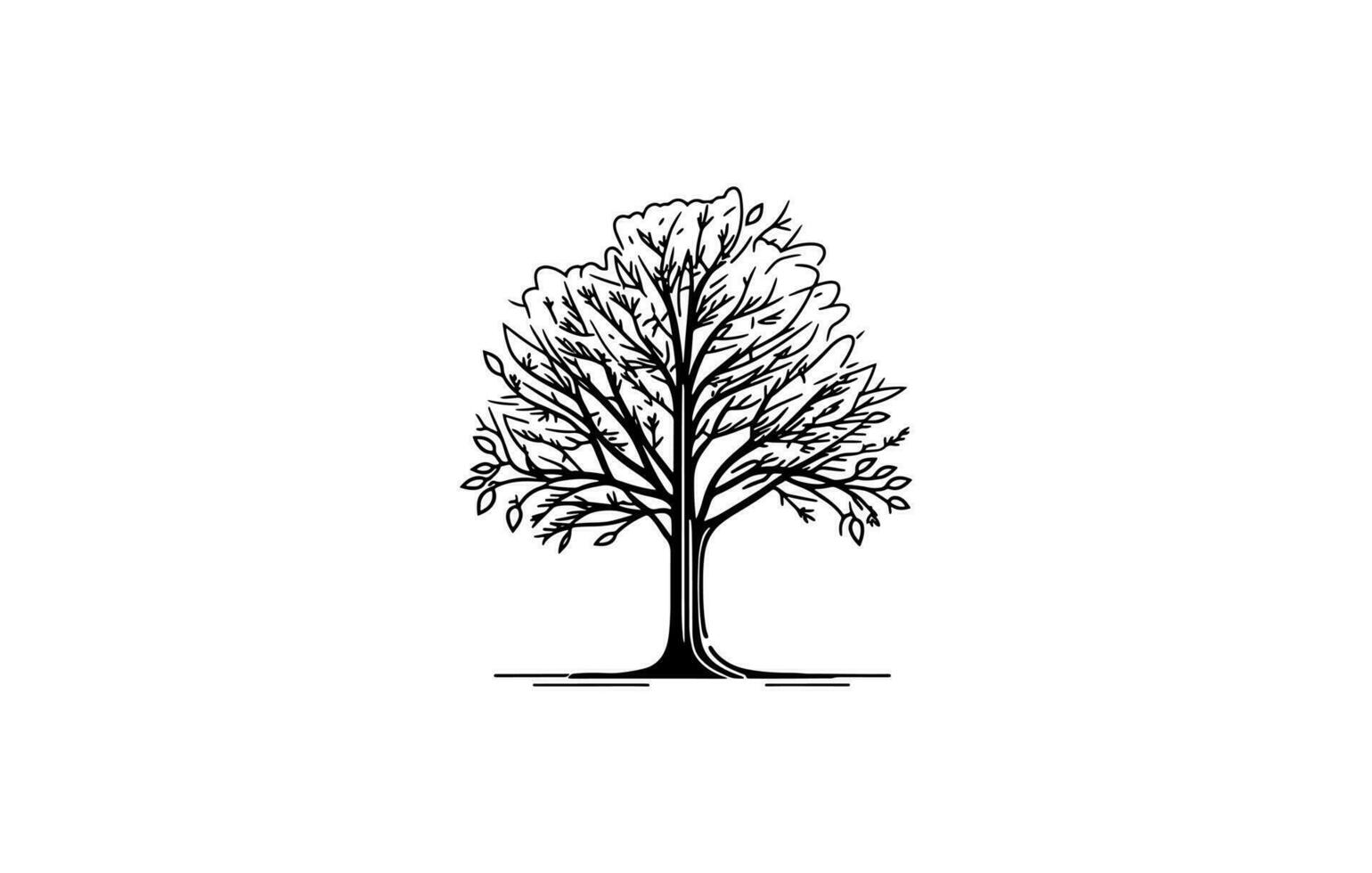 árvore esboço esboço desenhando vetor, árvore logotipo ícone, árvore logotipo arte desenho, plantar limpar \ limpo simples ícone, árvore ícone esboço estilo, árvore silhueta vetor