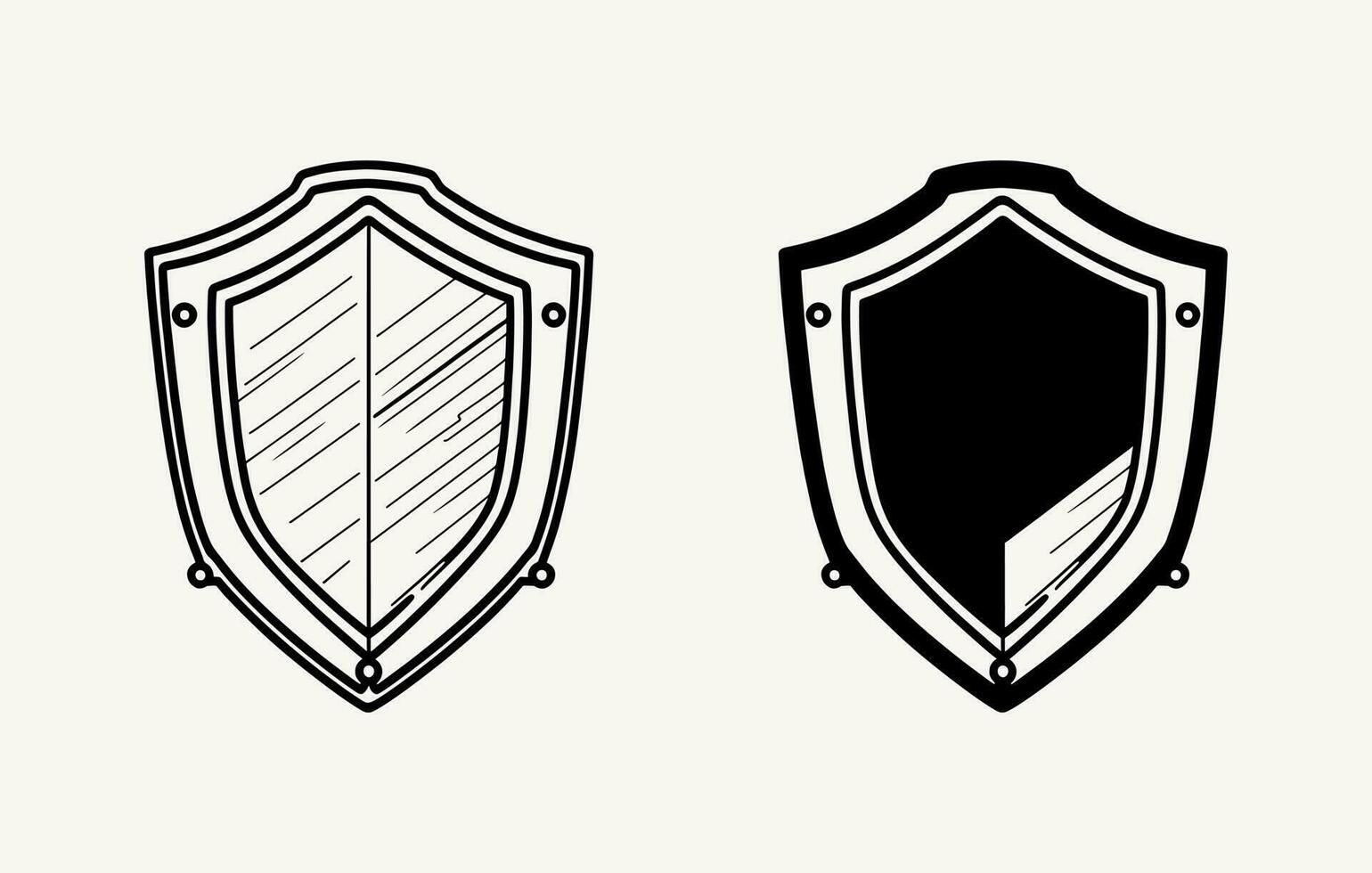 escudo linha arte gráfico ilustração, escudo vetor silhueta
