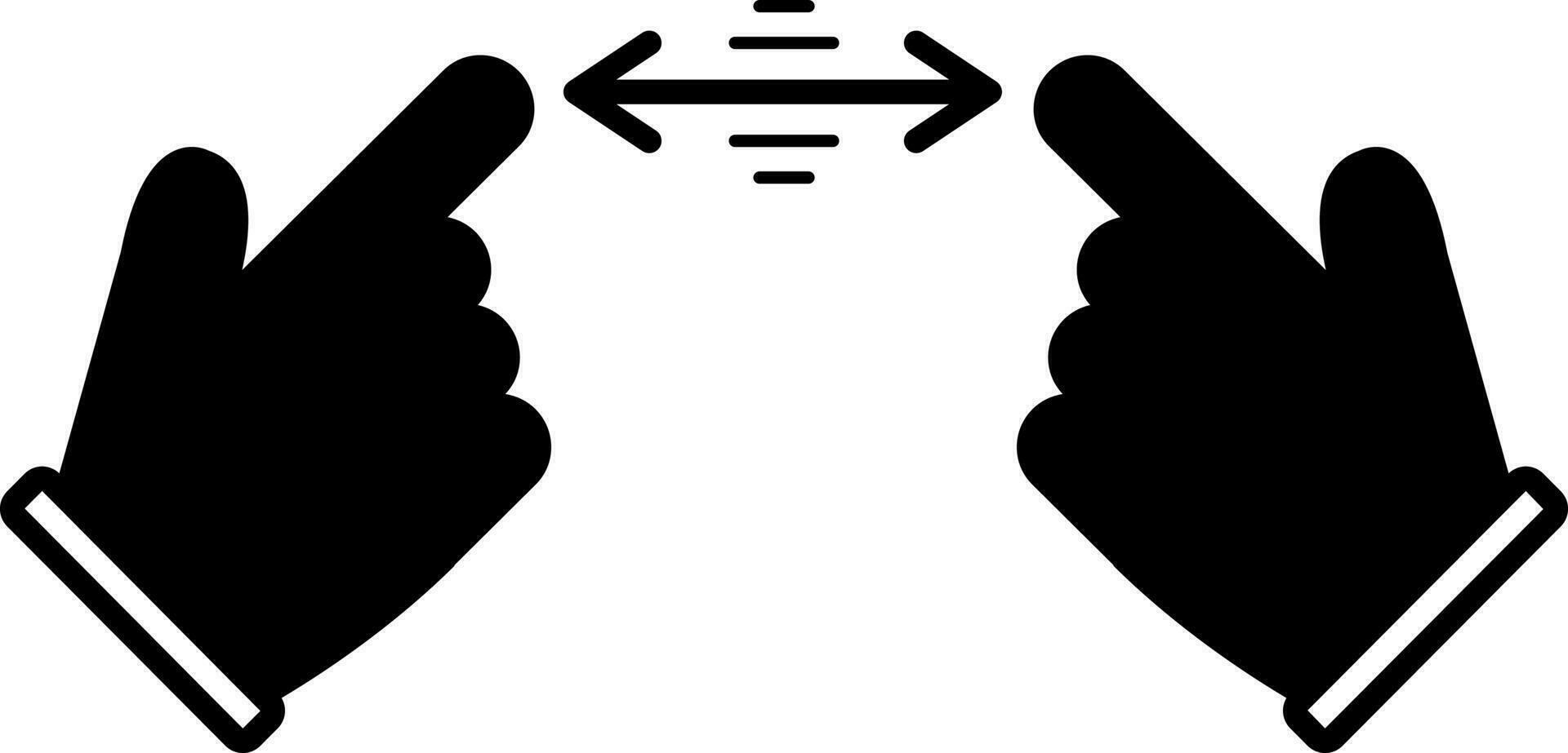 sólido ícone para gestos vetor