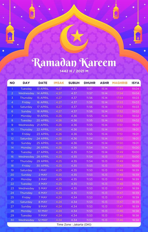 calendário modelo do ramadã vetor