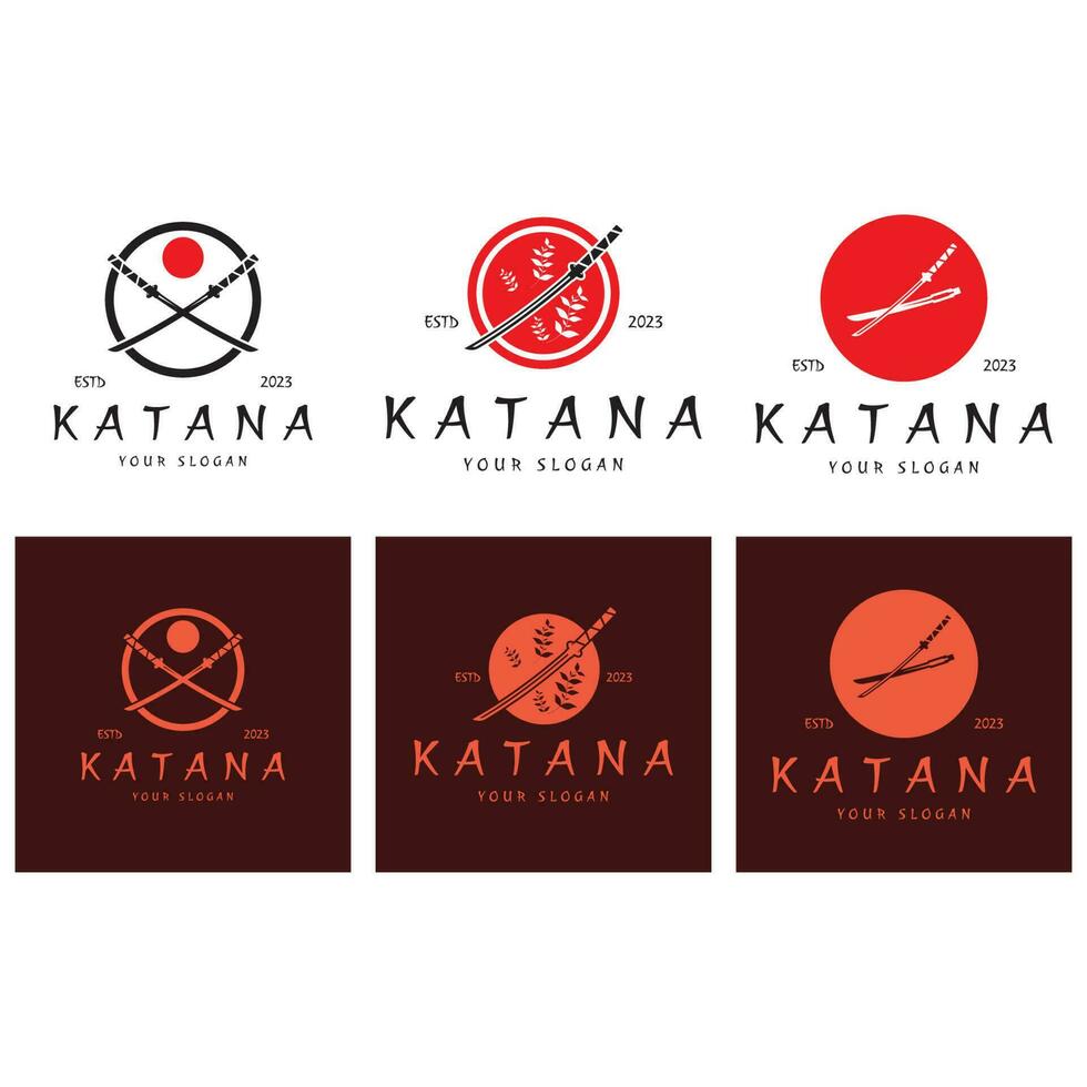 simples Katana samurai espada logotipo Projeto modelo vetor, vetor