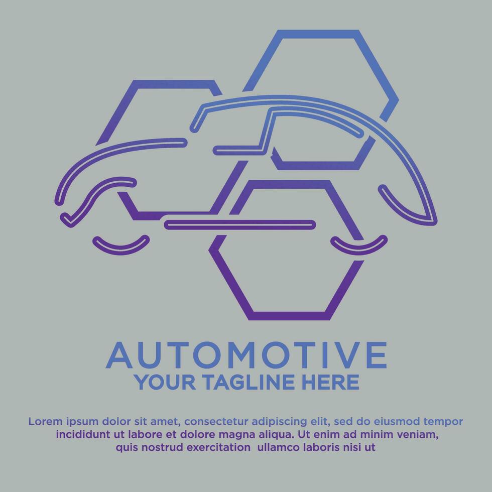 automotivo logotipo com carro forma e hexagonal elemento vetor