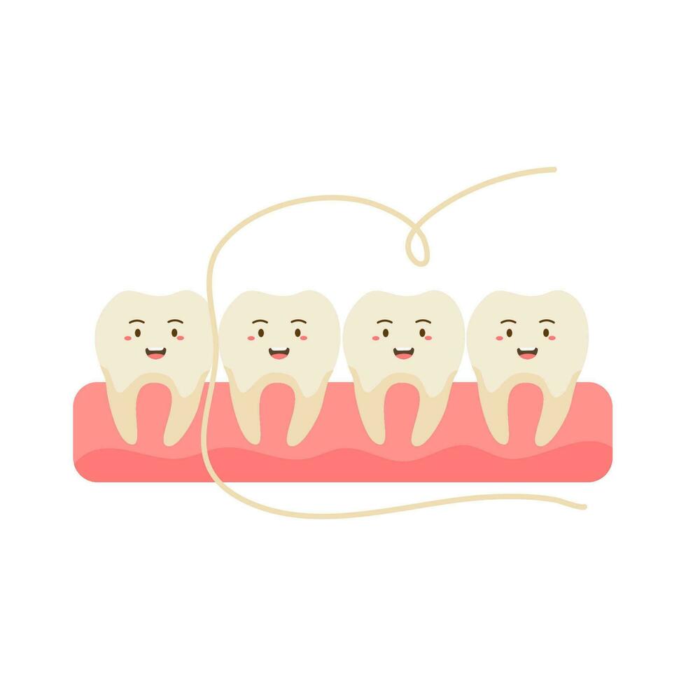 dental fio dental para dentes ilustração vetor