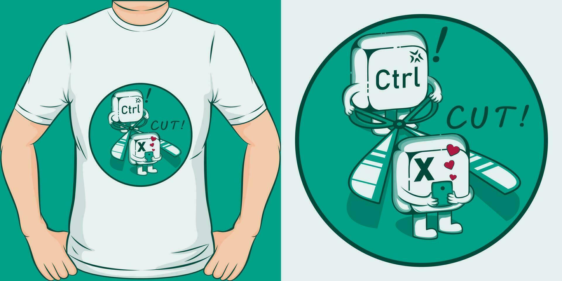 corte, engraçado citar camiseta Projeto. vetor