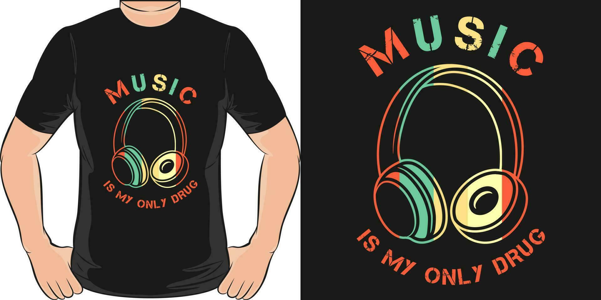 música é meu só medicamento, música citar camiseta Projeto. vetor