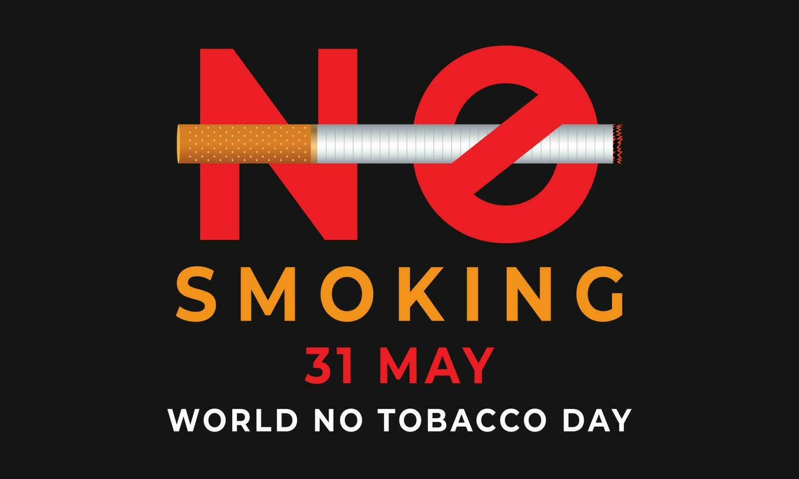 não fumar, 31 pode mundo não tabaco dia com cigarro e proibido placa consciência postar bandeira Projeto modelo vetor