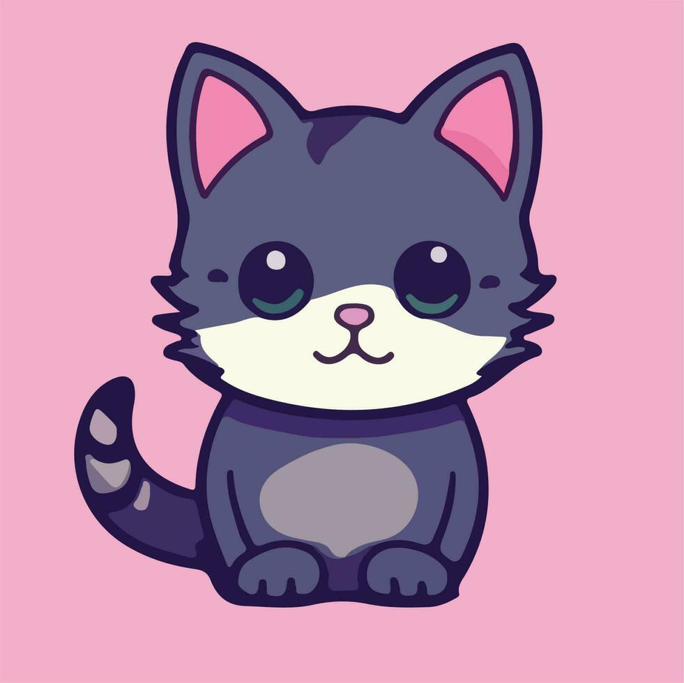 gato fofa chibi kawai engraçado vetor ilustração eps 10